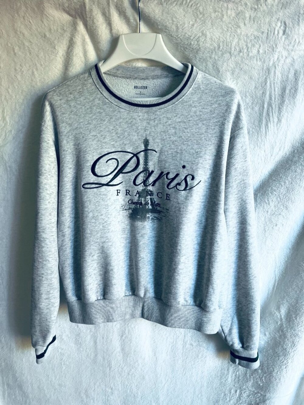 Hollister Paris France Embroidered Crewneck Sweatshirt